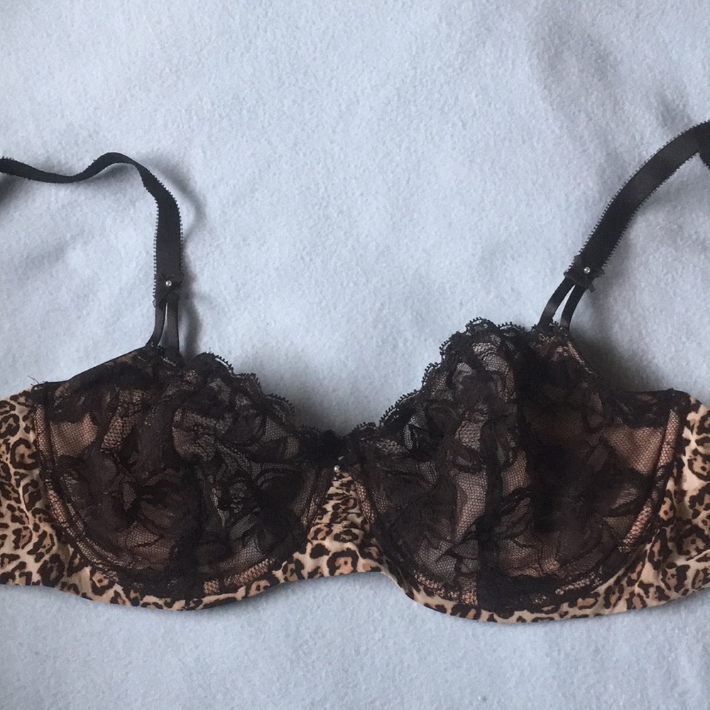 VS Cheetah Print w Black Unlined Demi 36DD